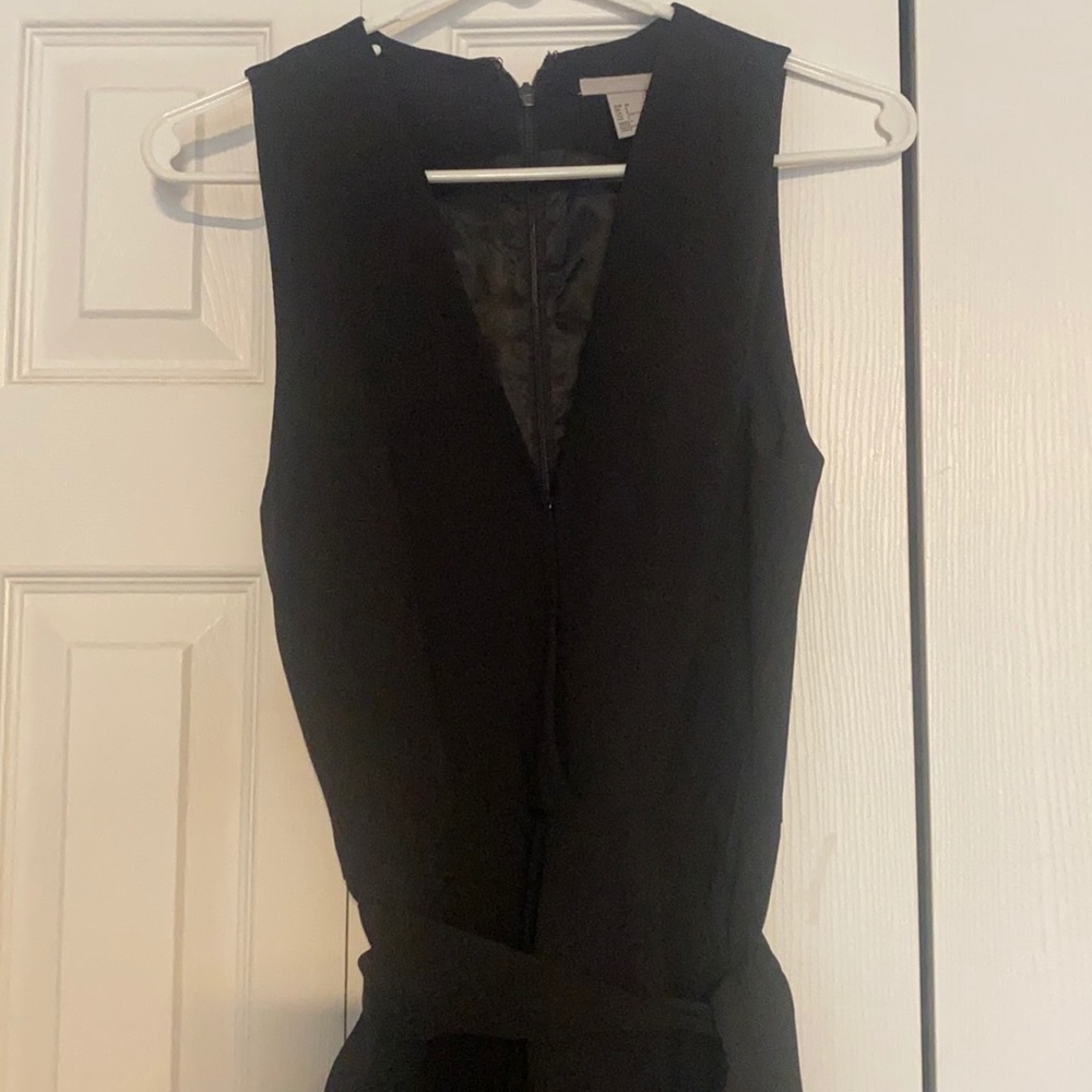Black sleeveless jumpsuit